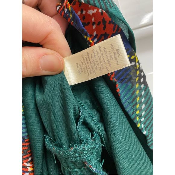 Cato NWT Smocked Waist Plaid Green Red Holiday Dress, Size XL, MSRP $69 - Picture 8 of 13